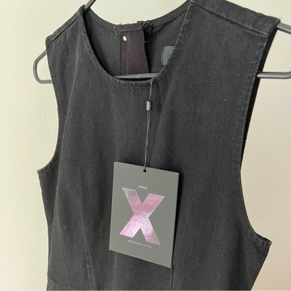 NWT Denim x Alexander Wang frayed zip up mini dress - Picture 11 of 11